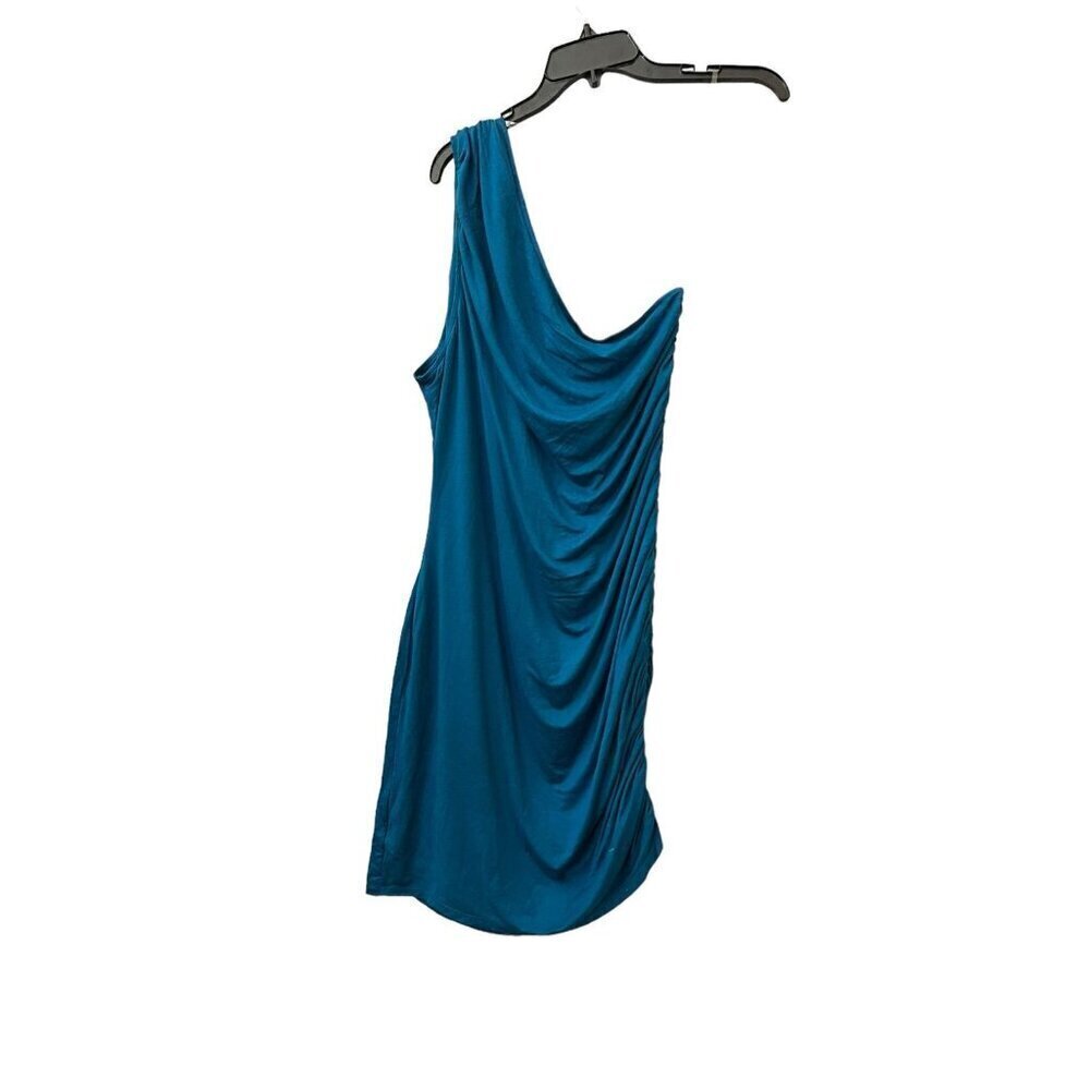 Women's Ruched Knit Mini Dress A New Day Teal XXL - Picture 3 of 3